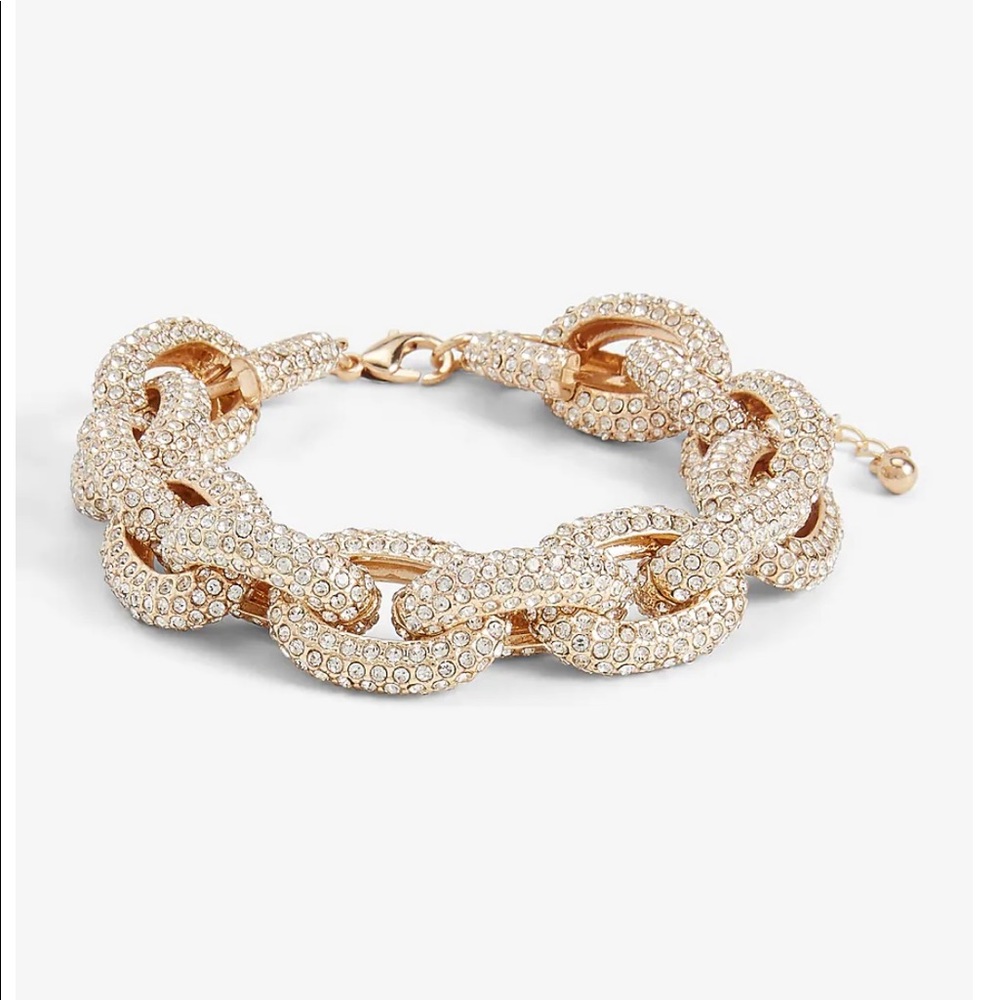 Express Thick Rhinestone Link chain bracelet